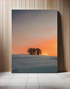 Πίνακας, Sunset Over Snowy Hills Ηλιοβασίλεμα πάνω από τους χιονισμένους λόφους