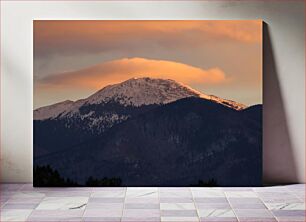 Πίνακας, Sunset Over Snowy Mountain Ηλιοβασίλεμα πάνω από το χιονισμένο βουνό