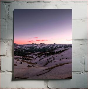 Πίνακας, Sunset Over Snowy Mountains Ηλιοβασίλεμα πάνω από τα χιονισμένα βουνά