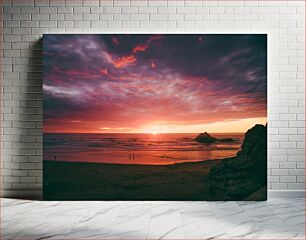 Πίνακας, Sunset over the Beach Ηλιοβασίλεμα πάνω από την παραλία