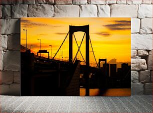 Πίνακας, Sunset Over the Bridge Ηλιοβασίλεμα πάνω από τη γέφυρα