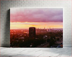 Πίνακας, Sunset Over the Cityscape Ηλιοβασίλεμα πάνω από το αστικό τοπίο