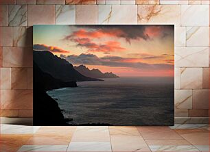 Πίνακας, Sunset Over the Coastal Mountains Ηλιοβασίλεμα πάνω από τα παράκτια βουνά