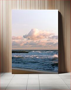 Πίνακας, Sunset Over the Ocean Waves Ηλιοβασίλεμα πάνω από τα κύματα του ωκεανού