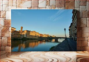 Πίνακας, Sunset Over the River in Florence Ηλιοβασίλεμα πάνω από τον ποταμό στη Φλωρεντία