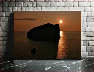 Πίνακας, Sunset over the Rock Ηλιοβασίλεμα πάνω από το βράχο