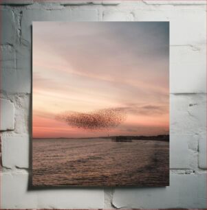 Πίνακας, Sunset Over the Sea with Birds Ηλιοβασίλεμα πάνω από τη θάλασσα με τα πουλιά