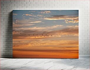 Πίνακας, Sunset over the Sea with Birds Ηλιοβασίλεμα πάνω από τη θάλασσα με τα πουλιά