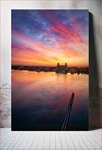 Πίνακας, Sunset over the Waterfront Ηλιοβασίλεμα πάνω από την προκυμαία