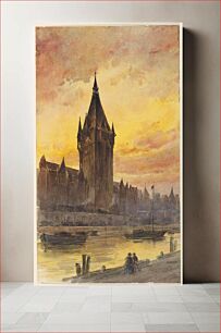 Πίνακας, Sunset Over Tower and River, Arnold William Brunner