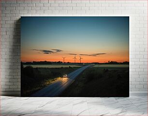 Πίνακας, Sunset Over Wind Turbines Ηλιοβασίλεμα πάνω από ανεμογεννήτριες