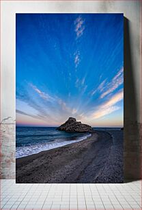 Πίνακας, Sunset Seascape with Rocks Ηλιοβασίλεμα Θαλασσογραφία με βράχια