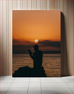 Πίνακας, Sunset Silhouette by the Sea Sunset Silhouette by the Sea