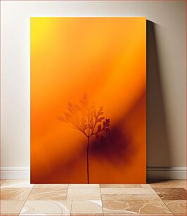 Πίνακας, Sunset Silhouette of a Plant Ηλιοβασίλεμα σιλουέτα ενός φυτού