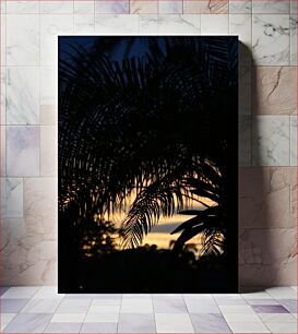 Πίνακας, Sunset Through Palm Leaves Ηλιοβασίλεμα μέσα από τα φύλλα φοίνικα