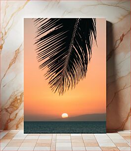 Πίνακας, Sunset through Palm Leaves Ηλιοβασίλεμα μέσα από φύλλα φοίνικα