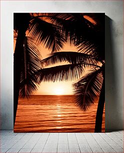 Πίνακας, Sunset Through Palm Leaves Ηλιοβασίλεμα μέσα από φύλλα φοίνικα