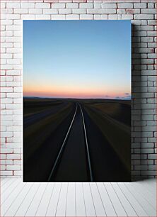 Πίνακας, Sunset Train Tracks Διαδρομές τρένου Sunset