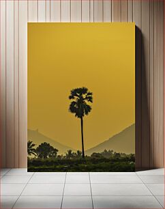 Πίνακας, Sunset with a Lone Palm Tree Ηλιοβασίλεμα με ένα μοναχικό φοίνικα