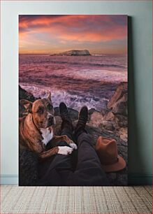 Πίνακας, Sunset with Dog by Sea Sunset with Dog by Sea