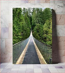 Πίνακας, Suspension Bridge in Forest Κρεμαστή γέφυρα στο δάσος
