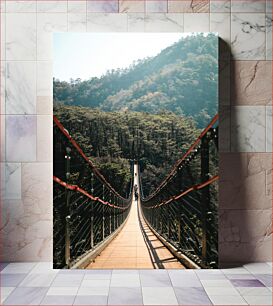 Πίνακας, Suspension Bridge in Forest Κρεμαστή Γέφυρα στο Δάσος