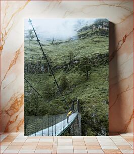 Πίνακας, Suspension Bridge in Misty Mountains Κρεμαστή Γέφυρα στα Misty Mountains