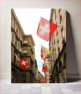 Πίνακας, Swiss Flags in the City Ελβετικές σημαίες στην πόλη