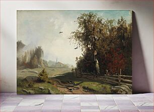 Πίνακας, Syysaamu hakadalissa (syysaamu ringerikessä), 1858, Werner Holmberg