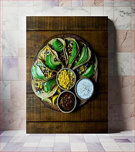 Πίνακας, Taco Platter with Avocado and Corn Taco Platter με αβοκάντο και καλαμπόκι