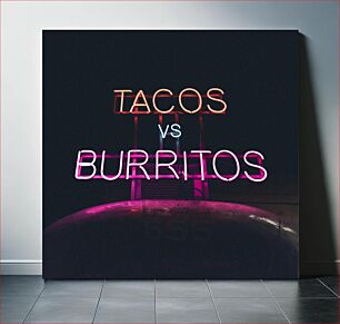 Πίνακας, Tacos vs Burritos Neon Sign Tacos vs Burritos Neon Sign