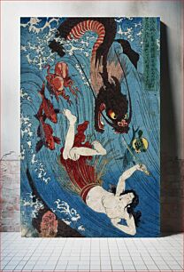 Πίνακας, Tamatori escaping from the Dragon King by Utagawa Kuniyoshi