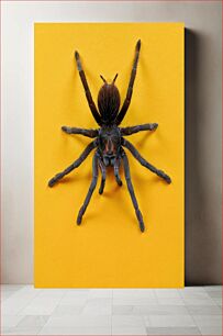 Πίνακας, Tarantula on Yellow Background Ταραντούλα σε κίτρινο φόντο