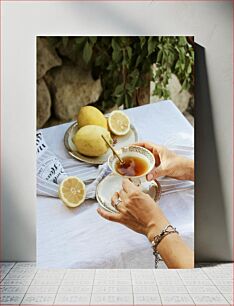 Πίνακας, Tea and Lemons on a Sunny Day Τσάι και λεμόνια σε μια ηλιόλουστη μέρα