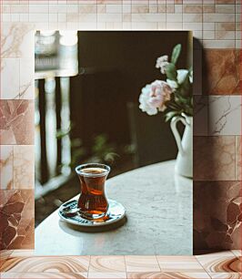 Πίνακας, Tea on a Marble Table Τσάι σε μαρμάρινο τραπέζι