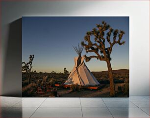 Πίνακας, Teepee at Sunset in Desert Teepee στο ηλιοβασίλεμα στην έρημο