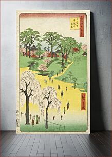 Πίνακας, Temple Gardens, Nippori by Utagawa Hiroshige