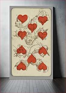 Πίνακας, Ten of Hearts playing card from a pack of transformation playing cards