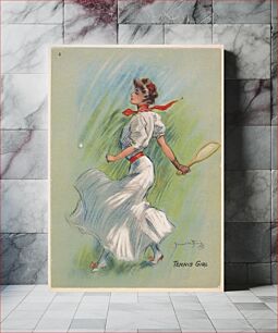 Πίνακας, Tennis Girl, from the series "Hamilton King Girls" (T7, Type 6), issued by Turkish Trophies Cigarettes