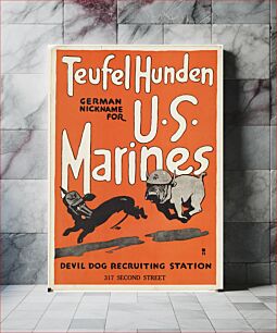 Πίνακας, Teufel hunden. German nickname for U.S. Marines. Devil dog recruiting station