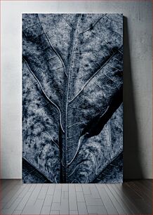 Πίνακας, Textured Leaf in Black and White Φύλλο με υφή σε ασπρόμαυρο