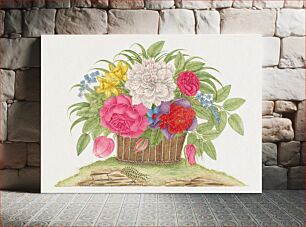 Πίνακας, The 18th century illustration of a basket of blooming flowers