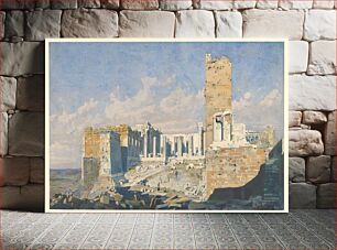 Πίνακας, The Acropolis from the West, with the Propylaea and the Temple of Athena Nike, Athens by Thomas Hartley Cromek