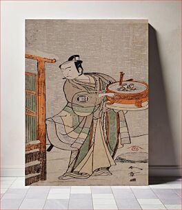 Πίνακας, The Actor Arashi Sangorō II as Itō Kuro Disguised as Banta in the Play Izu Goyomi Shibai no Ganjitsu by Katsukawa Shunshō