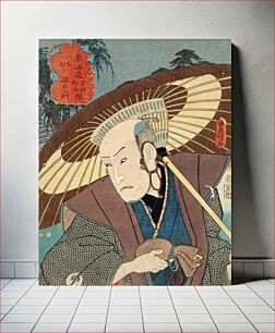 Πίνακας, The Actor Bandō Hikosaburō III as Inamura Magoemon and the Station Inamura between Yoshida and Goyu by Utagawa Kunisada