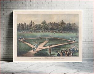 Πίνακας, The American National Game of Base Ball: Grand Match for the Championship at the Elysian Fields, Hoboken, N. J. published and printed by Currier & Ives