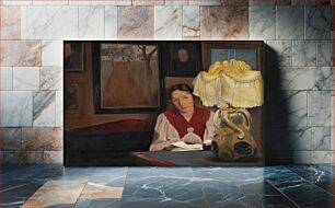 Πίνακας, The Artist's Wife by Lamplight by L. A. Ring