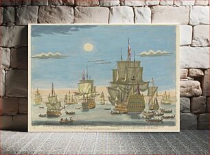 Πίνακας, The Barfleur a Second Rate, carrying 90 Guns, and 680 Men, with a View of the Squadron Commanded by Lord Torrington in the Mediterranean