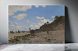 Πίνακας, The Beach at Honfleur by Claude Monet