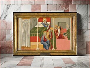 Πίνακας, The Birth and Naming of Saint John the Baptist by Sano di Pietro (Ansano di Pietro di Mencio)